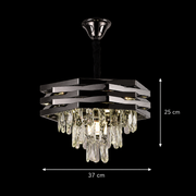 Lampadario in cristallo HEXA Ø37cm 5xE14 Nero