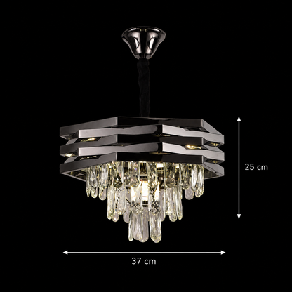 Lampadario in cristallo HEXA Ø37cm 5xE14 Nero