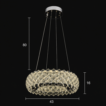 KALTO Nobile Lampadario in Cristallo, 72W, Altezza Regolabile, Metallo e Cristallo, Cromo Lucido