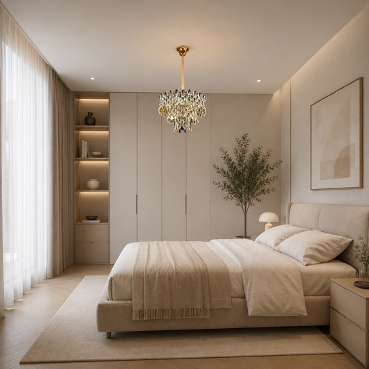 Lampadario in cristallo KRAN Nobile, 6xE14, altezza regolabile, metallo e cristallo, oro