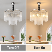 Candelabru Cristal MEKELLE Magno, 10x E14, Diametru 60cm, Metal si Cristal, Crom Lucios, Inaltime Reglabila