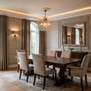 PROWES Magno Lampadario in cristallo, 10xE14, D60 cm, Oro, Altezza regolabile, Metallo e cristallo