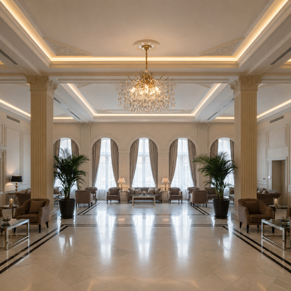 PROWES Magno Lampadario in cristallo, 10xE14, D60 cm, Oro, Altezza regolabile, Metallo e cristallo