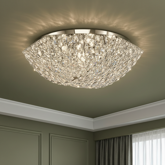 Lampadario di cristallo QEQERTARSUAQ Elegance, 7x E14, diametro 50 cm, metallo e cristallo, cromo lucido