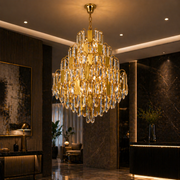 Lampadario in Cristallo TIER Nobile 8xE14, D40 cm, Oro, Altezza Regolabile, Metallo e Cristallo Lampadari in Cristallo Titolo predefinito Alessandro Design