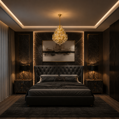 Lampadario in Cristallo TIER Nobile 8xE14, D40 cm, Oro, Altezza Regolabile, Metallo e Cristallo