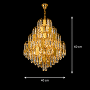 Lampadario in Cristallo TIER Nobile 8xE14, D40 cm, Oro, Altezza Regolabile, Metallo e Cristallo Lampadari in Cristallo Titolo predefinito Alessandro Design