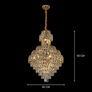 Candelabru Cristal WINDSOR Grande Supremo 10xE14, Diametru 60X90cm, Auriu Lucios, Inaltime Reglabila