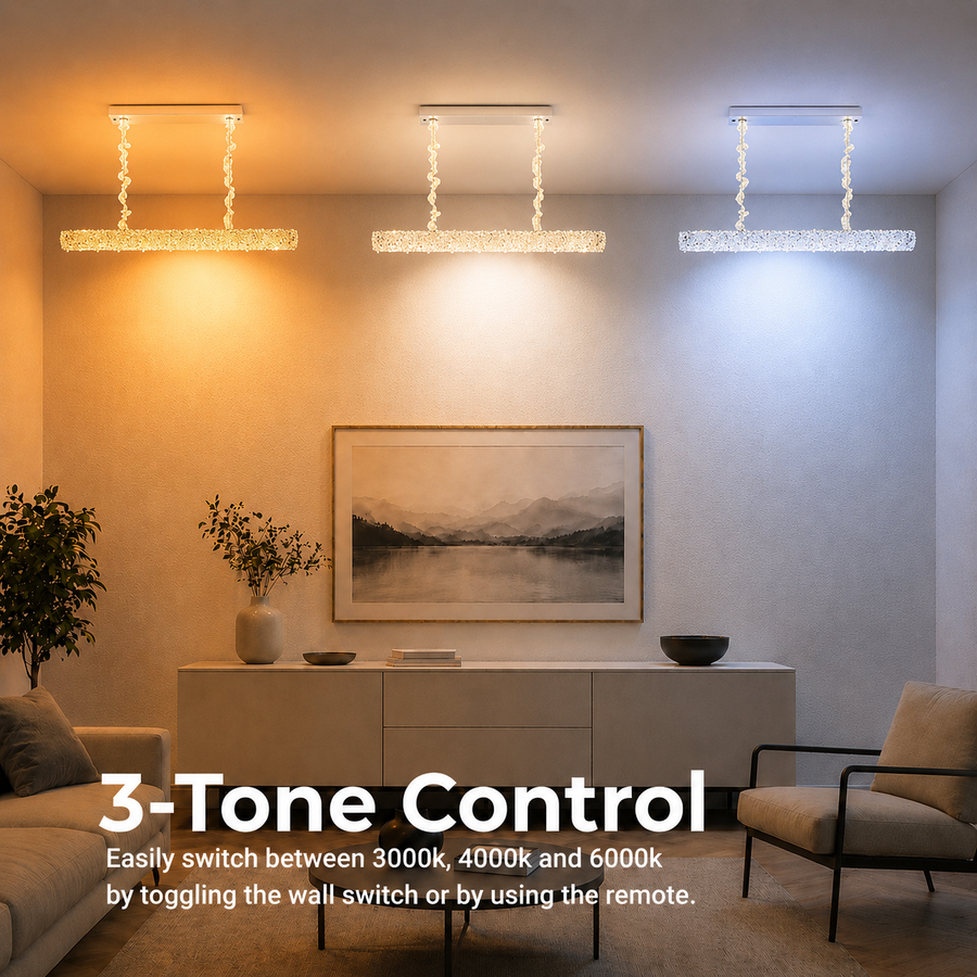 Lampadario di cristallo, con telecomando, PRAGA Imperio, 35W, 96 cm, luce fredda/calda/neutra, oro, altezza regolabile