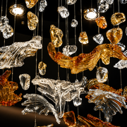 Candelabru LED Cristal ESIK Eleganza, 42W, Lumina Rece/Calda/Neutra, Metal si Sticla, Auriu