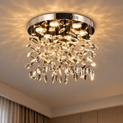 Lampadario LED in cristallo LLC210/550CH Rotondo, 30W, Luce fredda/calda/neutra, Cristallo, Cromo lucido