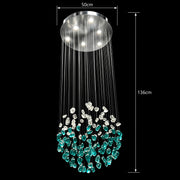 Candelabru LED Cristal OSKEMEN Eleganza, 42W, Lumina Rece/Calda/Neutra, Metal si Sticla, Verde