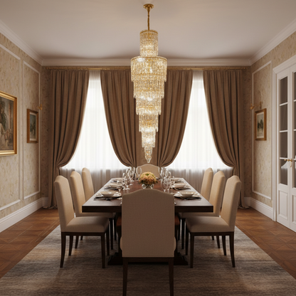 Lampadario in cristallo FALL 27xE14, D60 cm, Oro, Metallo e Cristallo Lampadari in cristallo Titolo predefinito Alessandro Design
