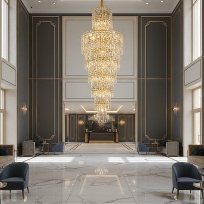 Lampadario in cristallo FALL Regalis, 29xE14, D80 cm, oro, metallo e cristallo