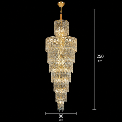Lampadario in cristallo FALL Regalis, 29xE14, D80 cm, oro, metallo e cristallo