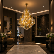 Lampadario in Cristallo TIER Magno 13xE14, D60 cm, Oro, Altezza Regolabile, Metallo e Cristallo Lampadari in Cristallo Titolo predefinito Alessandro Design