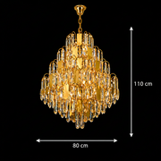 Lampadario in Cristallo TIER Regalis 21xE14, D80 cm, Oro, Altezza Regolabile, Metallo e Cristallo Lampadari in Cristallo Titolo predefinito Alessandro Design