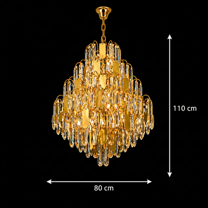 Lampadario in Cristallo TIER Regalis 21xE14, D80 cm, Oro, Altezza Regolabile, Metallo e Cristallo Lampadari in Cristallo Titolo predefinito Alessandro Design