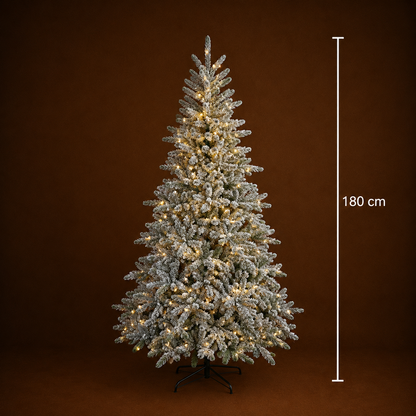 Albero di Natale artificiale UUMMANNAQ, 180 cm, 861 punte, Supporto in metallo, Verde