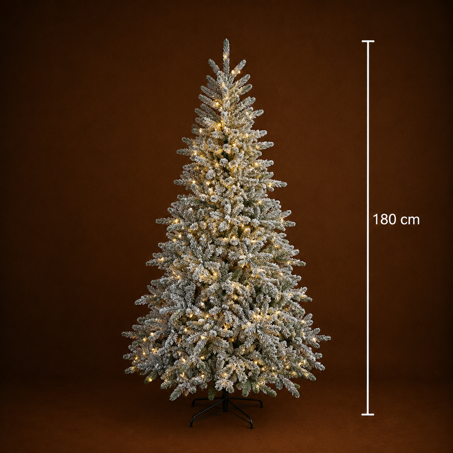 Albero di Natale artificiale UUMMANNAQ, 180 cm, 861 punte, Supporto in metallo, Verde