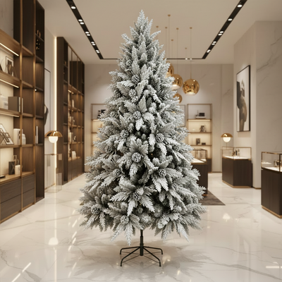 GLEIS Abete Artificiale, 210 cm, 1200 punte, Supporto in Metallo, Verde