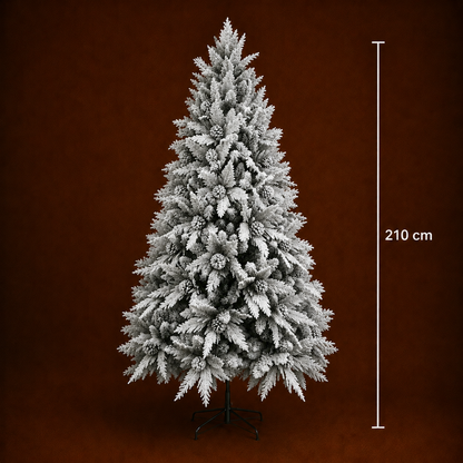 GLEIS Abete Artificiale, 210 cm, 1200 punte, Supporto in Metallo, Verde