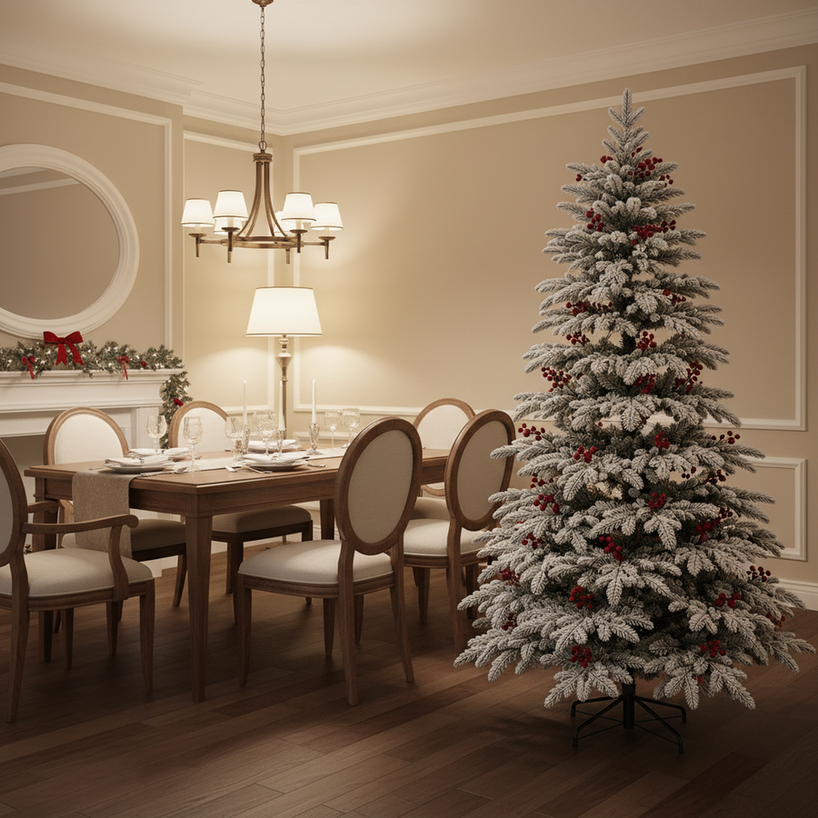 Abete artificiale CRAN, 150 cm, 320 punte, Verde e Bianco
