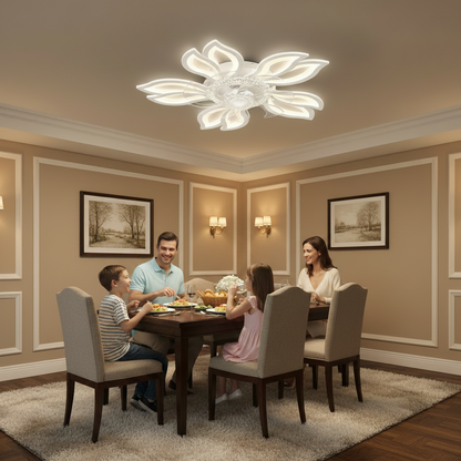 Lampadario LED ANEMO Fan con telecomando, 30W, D61cm, luce fredda/neutra/calda, metallo e plastica, bianco