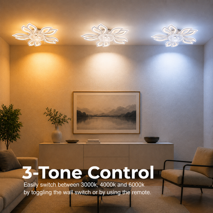 Lampadario LED ANEMO Fan con telecomando, 30W, D61cm, luce fredda/neutra/calda, metallo e plastica, bianco