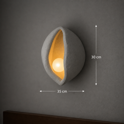 Lampada da parete decorativa CONCHA, 30x35cm, 1xE27, Polistirolo, Grigio