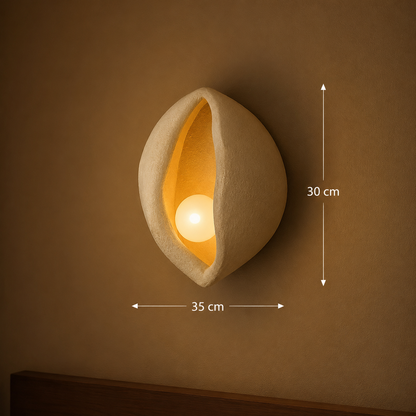 Lampada da parete decorativa CONCHA, 30x35cm, 1xE27, Polistirolo, Bianco