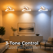 Lampadario LED HALESA Elegance con telecomando e cristallo, 44W, 3 sorgenti, Luce Fredda/Calda/Neutra, Dimmerabile, Oro