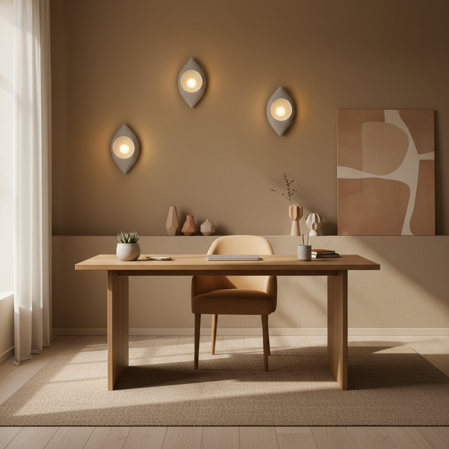 Lampada decorativa LEFFER, 30x20cm, 1xE27, Polistirolo, Grigio