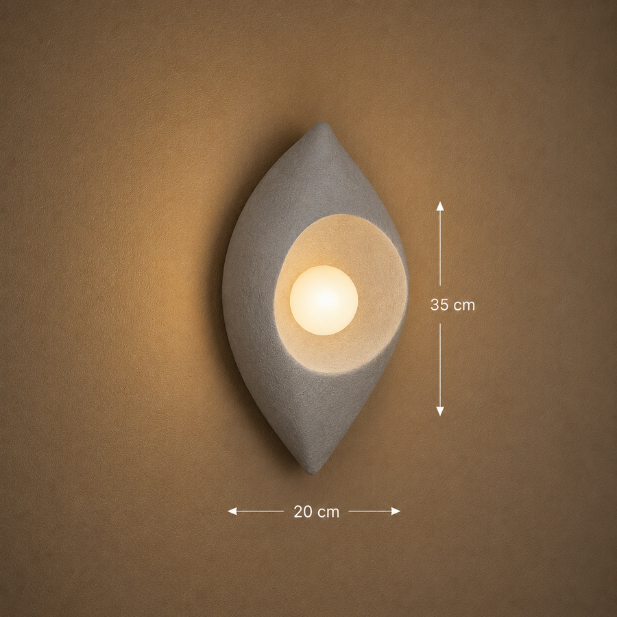 Lampada decorativa LEFFER, 30x20cm, 1xE27, Polistirolo, Grigio