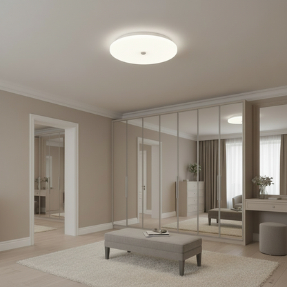 Plafoniera LED PL8001, D22cm, IP44, 8W, Luce Fredda 6000k, Plastica, Bianco