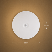 Plafoniera LED PL8001, D22cm, IP44, 8W, Luce Fredda 6000k, Plastica, Bianco