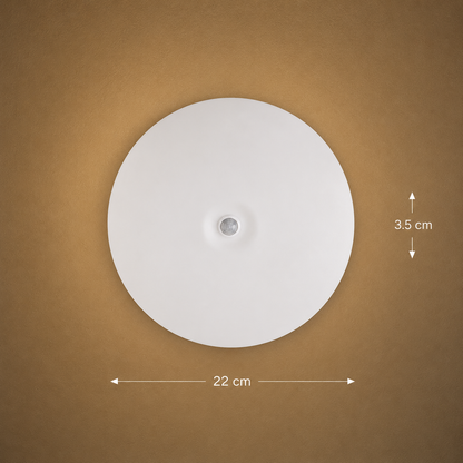 Plafoniera LED PL8001, D22cm, IP44, 8W, Luce Fredda 6000k, Plastica, Bianco