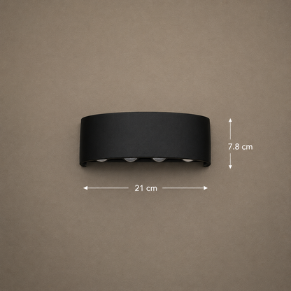 Applique LED per esterni Ellis, 8W, 8 Sorgenti Luminose, Luce Calda, Nero