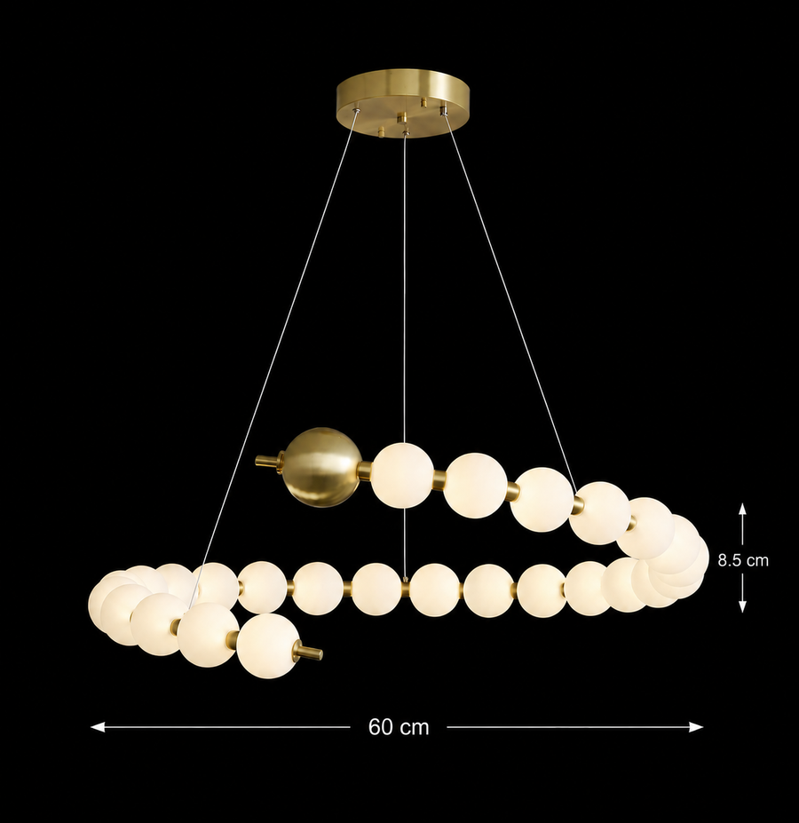 Lampadario LED Aurelia 41W in acrilico con telecomando, dimmerabile, 3000K/4000K/6000K, oro, metallo e acrilico