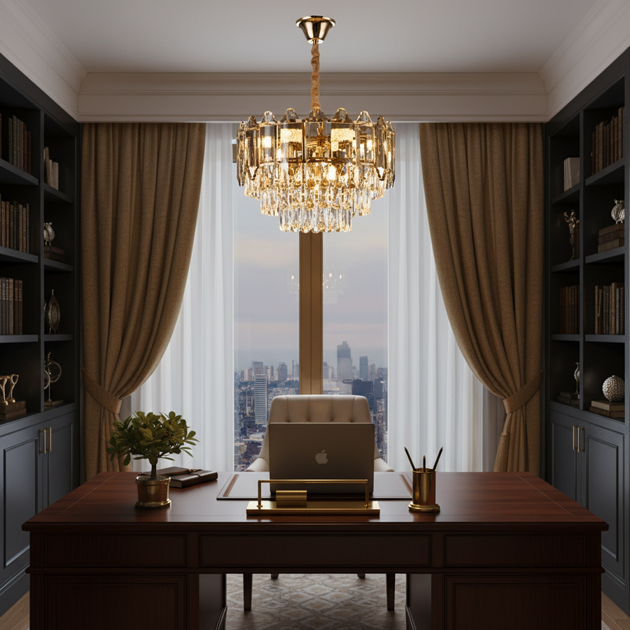 Lampadario in cristallo Alfred 3 x E14 Oro