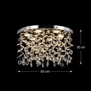 Lampadario LED in cristallo LLC210/550CH Rotondo, 30W, Luce fredda/calda/neutra, Cristallo, Cromo lucido