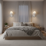Lampada decorativa da parete a LED MANO, 15x30cm, 1xE27, Vetro e Resina, Bianco
