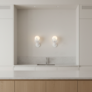 Lampada decorativa da parete a LED MANO, 15x30cm, 1xE27, Vetro e Resina, Bianco