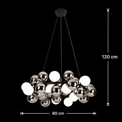 Lampadario a sospensione MUSSEL Regalis, D80 cm, 13x G9, cromo lucido, metallo e vetro