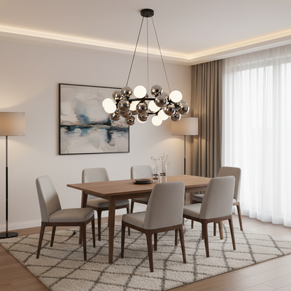 Lampadario a sospensione MUSSEL Regalis, D80 cm, 13x G9, cromo lucido, metallo e vetro