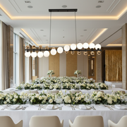 Lampadario a sospensione LINEO Grande, D120cm, 12x G9, Oro, Metallo e Vetro
