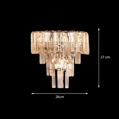 Lampadario in cristallo ELYSIAN 3xE14, D26 cm, Oro, Altezza Regolabile, Metallo e Cristallo