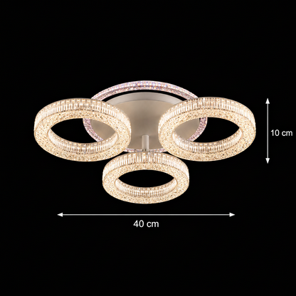Lampadario LED RONDA Nobile con telecomando 46W, 3 Cerchi, Luce Fredda/Calda/Neutra, Dimmerabile, Lampadario LED Bianco con Telecomando Titolo predefinito Alessandro Design