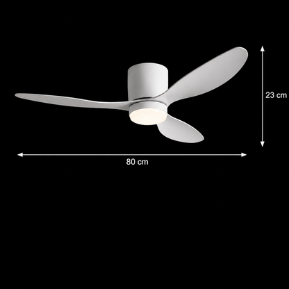 VENTIS Lampadario LED Fan con telecomando, 21 W, D80 cm, Luce fredda/neutra/calda, metallo e plastica, bianco