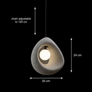 FOAMER Lampadario Moderno, 35 cm, Sospeso, 1 X E27, Grigio, Metallo e Schiuma, Altezza Regolabile Lampadari Moderni Titolo predefinito Alessandro Design